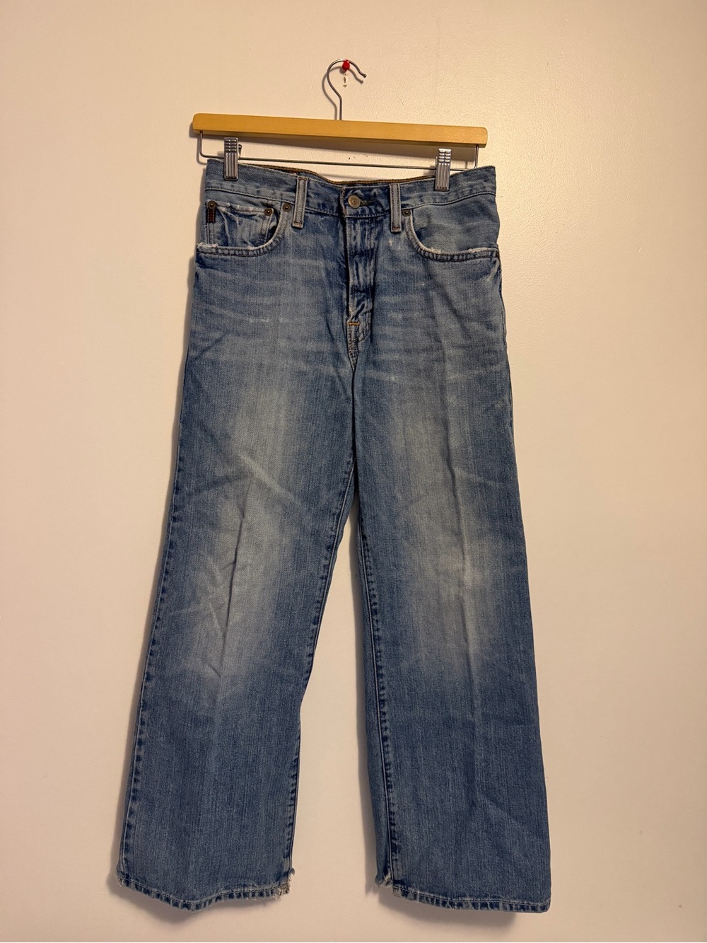Vintage Y2K Abercrombie & Fitch Light Wash Distressed Bootcut Jeans Size 12